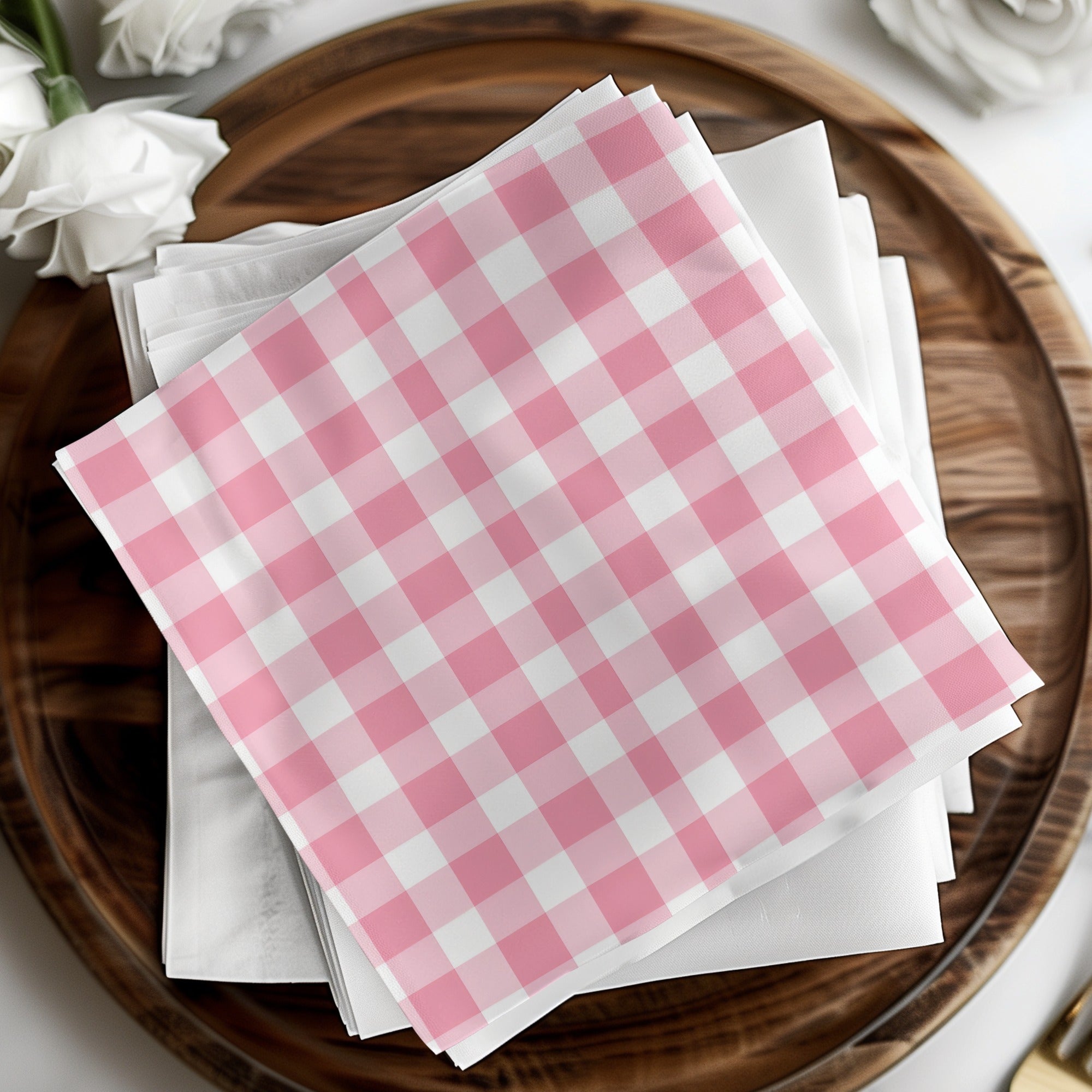Rose Pink Gingham Seamless Pattern, Commercial Use Digital Paper, Checkered High Resolution, Buffalo Plaid PNG, Wide Stripe Background