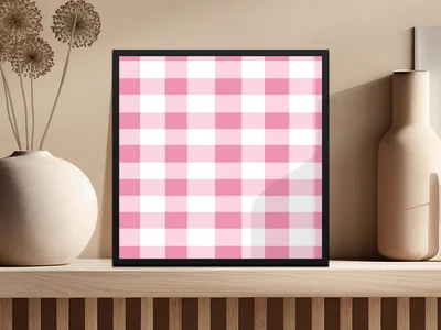 Rose Pink Gingham Seamless Pattern, Gingham Digital Paper Bundle Commercial License, Wide Stripe Seamless Pattern, High Resolution