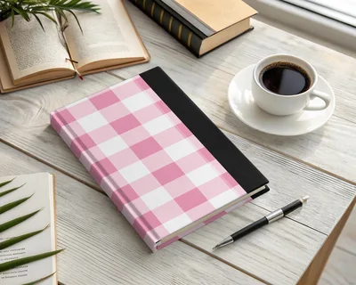 Rose Pink Gingham Seamless Pattern, Gingham Digital Paper Bundle Commercial License, Wide Stripe Seamless Pattern, High Resolution