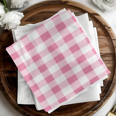 Rose Pink Gingham Seamless Pattern, Gingham Digital Paper Bundle Commercial License, Wide Stripe Seamless Pattern, High Resolution