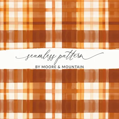Rust Colored Fall Seamless, Autumn Sublimation Design, Surface Pattern Design, Plaid Pattern, For Commercial Use, Seamless Allover Pattern