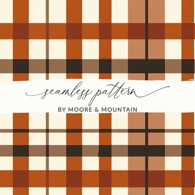 Rust Colored Fall Seamless, Seamless Autumn, Brown Digital Paper, Surface Pattern Design, Plaid For Commercial Use, Allover Pattern Download