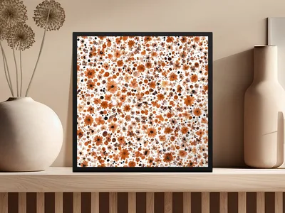 Rust Colored Fall Seamless, Seamless Autumn, Sublimation Design, Wildflower Field, Surface Pattern Design, Seamless Allover Pattern Download