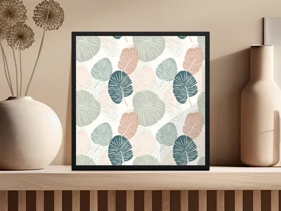 Sage Green Boho Abstract Seamless Art Deco Pattern Digital