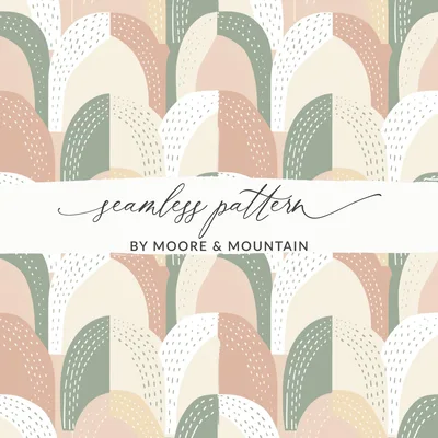 Sage Green Boho Abstract Seamless Minimalist Boho Digital