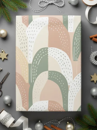 Sage Green Boho Abstract Seamless Minimalist Boho Digital