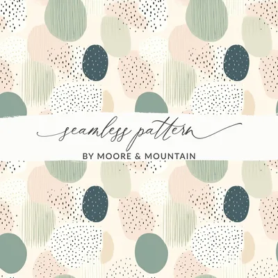 Sage Green Boho Abstract Seamless Minimalist Boho Digital