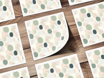Sage Green Boho Abstract Seamless Minimalist Boho Digital