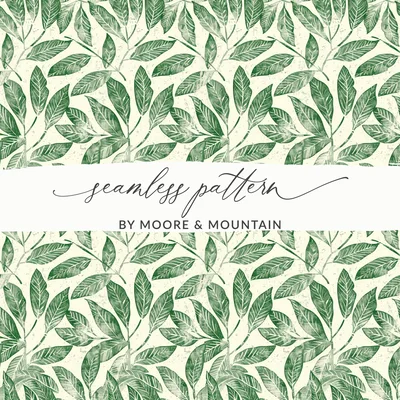 Sage Green Botanical Repeat Soft Green Leafy Design