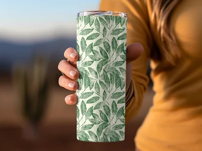 Sage Green Botanical Repeat Soft Green Leafy Design