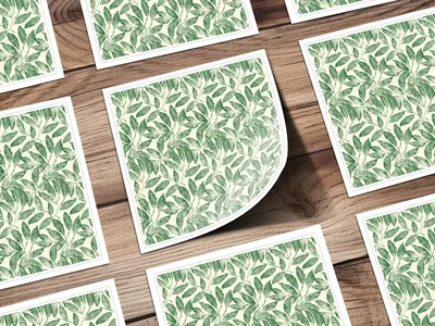 Sage Green Botanical Repeat Soft Green Leafy Design