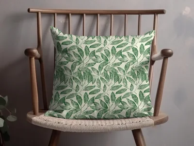 Sage Green Botanical Repeat Soft Green Leafy Design