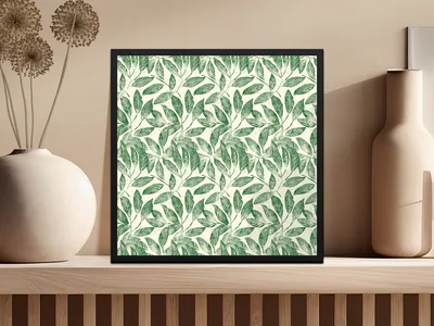 Sage Green Botanical Repeat Soft Green Leafy Design