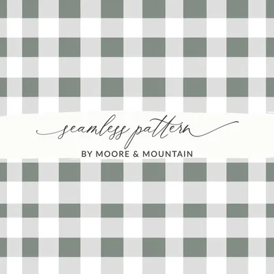 Sage Green Buffalo Check Seamless Pattern, Commercial Use Digital Paper, Plaid Background, Gingham for Sublimation, Checkered Fabric