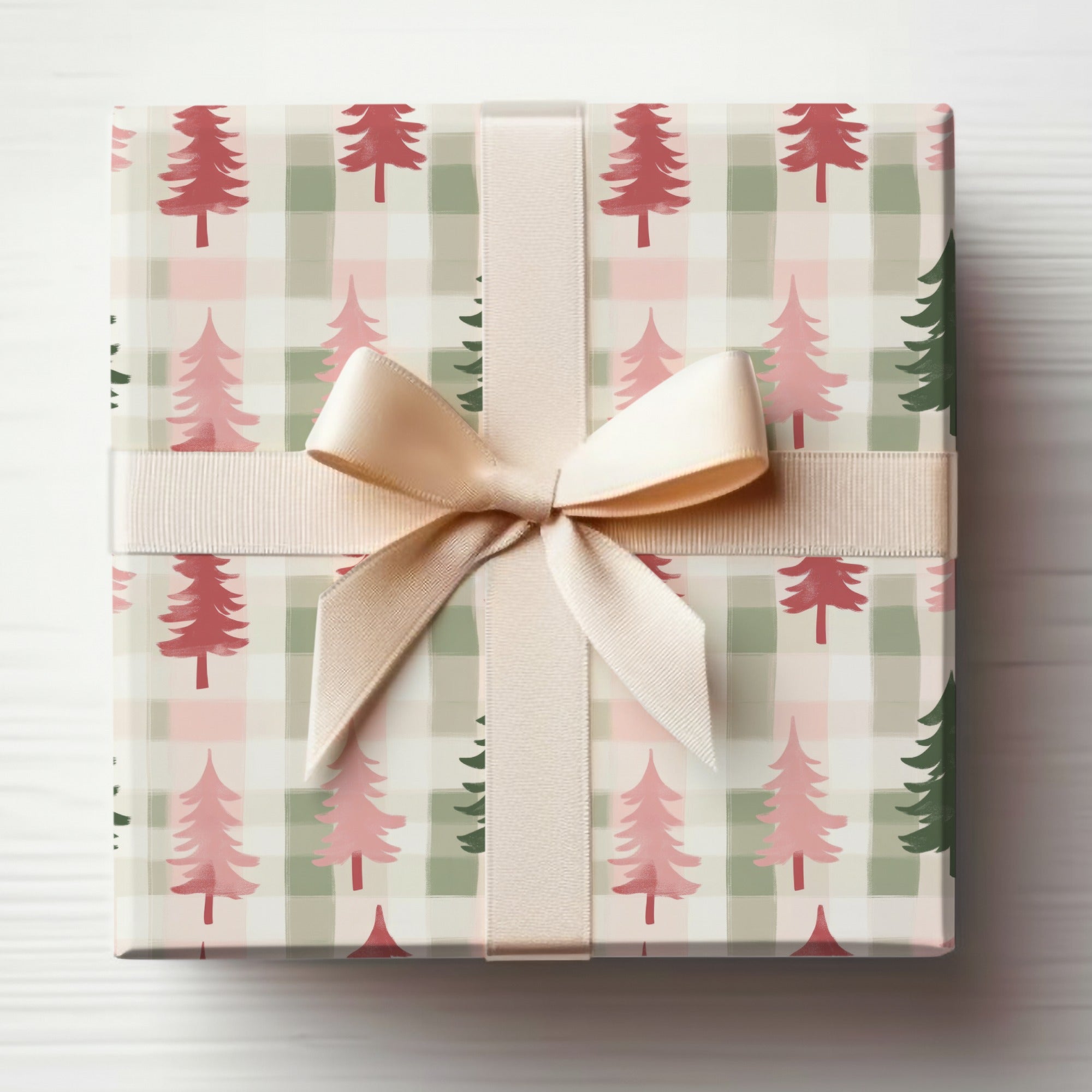 Sage Green Christmas Plaid Pink and Green Seamless Xmas Digital