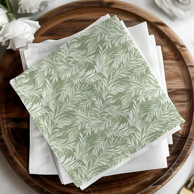 Sage Green Elegant Organic Leafy Design Seamless Repeat