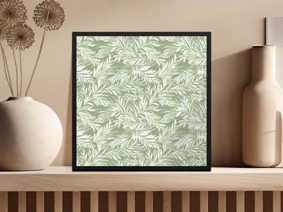 Sage Green Elegant Organic Leafy Design Seamless Repeat