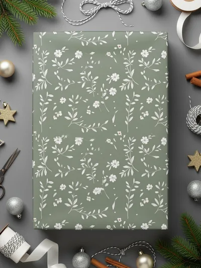 Sage Green Gentle Seamless Pastel Simple Modern Doodle Digital