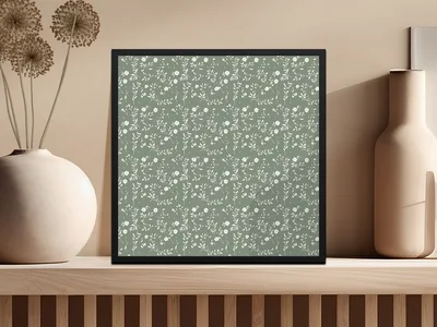 Sage Green Gentle Seamless Pastel Simple Modern Doodle Digital