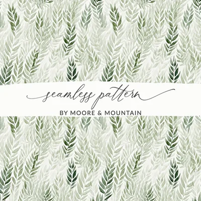 Sage Green Leaf Arrangement Seamless Pattern Artwork