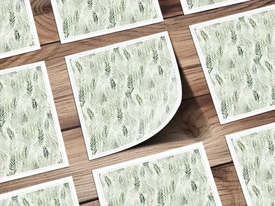 Sage Green Leaf Arrangement Seamless Pattern Artwork