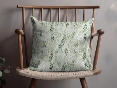 Sage Green Leaf Arrangement Seamless Pattern Artwork