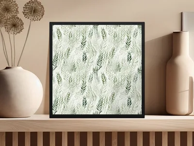 Sage Green Leaf Arrangement Seamless Pattern Artwork
