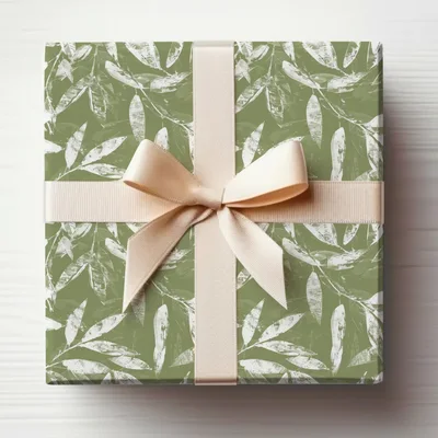 Sage Green Organic Leaf Hand Drawn Leafy Line Art Seamless