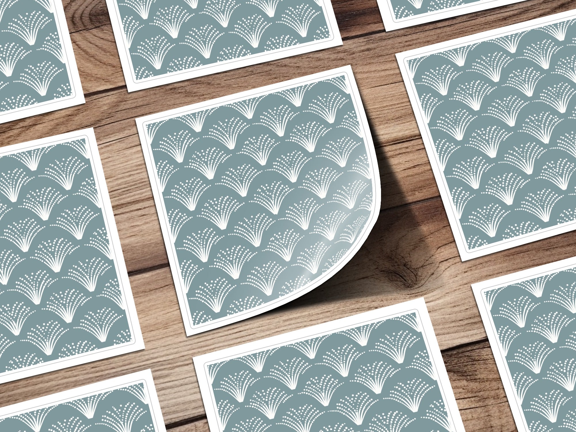 Sage Green Seamless Art Deco Pattern Elegant Retro Style Digital