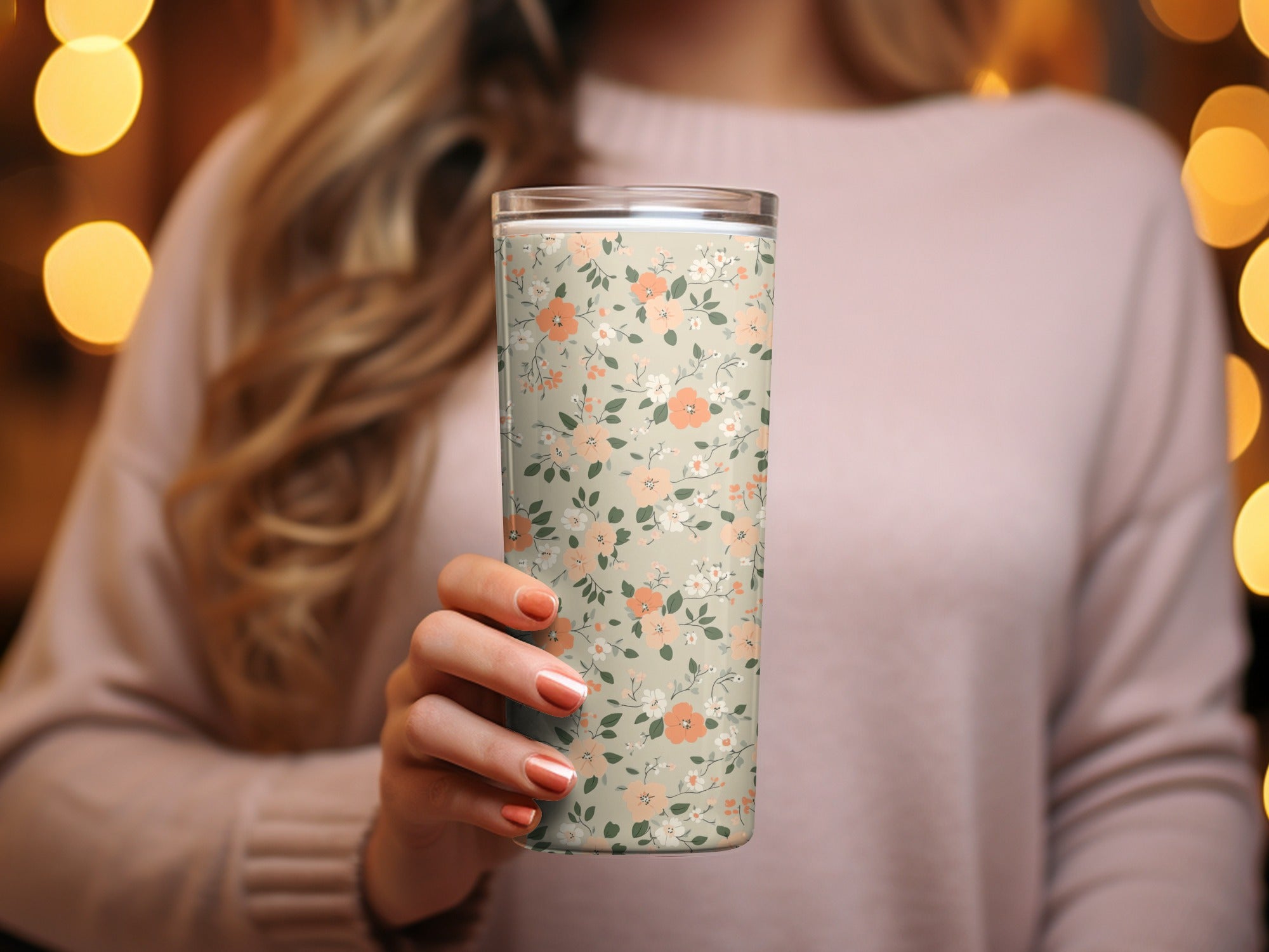 Sage Green Seamless Floral Pattern Digital
