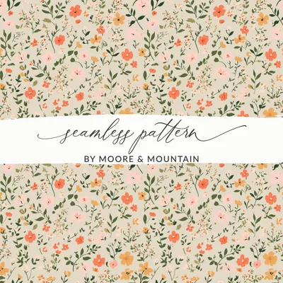 Sage Green Tiny Flower Print Seamless Floral Pattern Digital