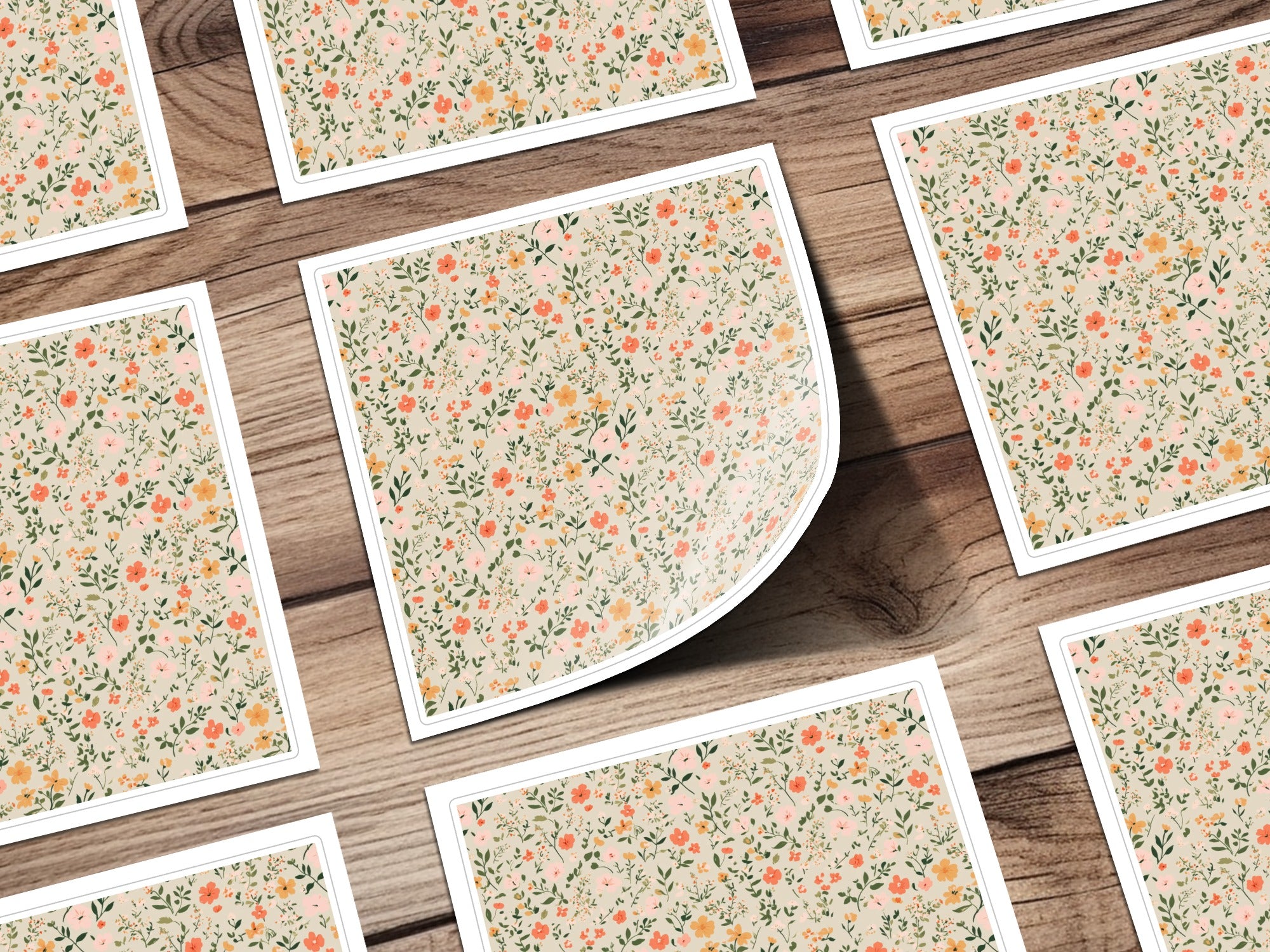 Sage Green Tiny Flower Print Seamless Floral Pattern Digital
