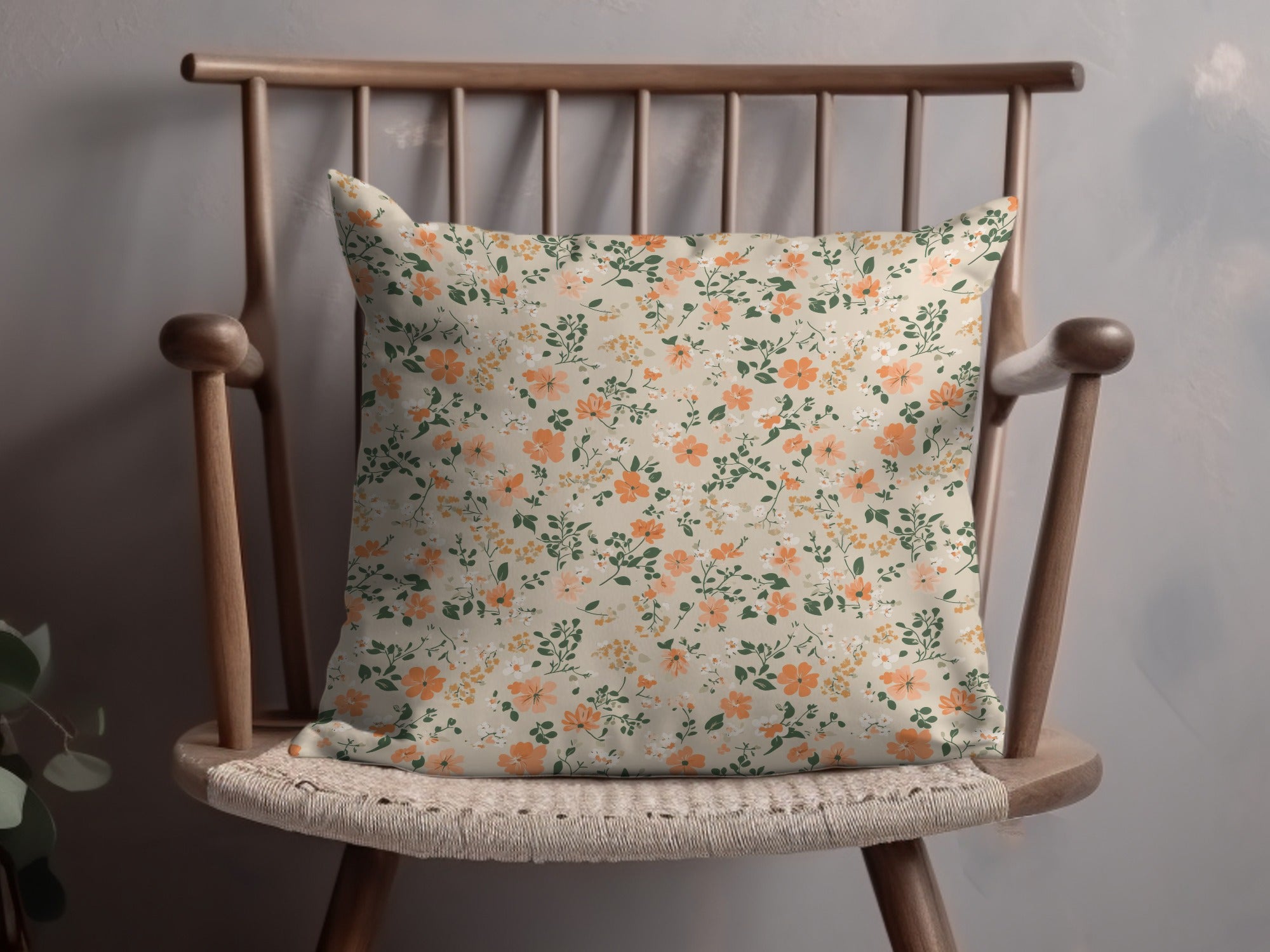 Sage Green Seamless Floral Pattern Digital