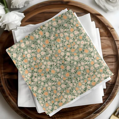 Sage Green Seamless Floral Pattern Digital