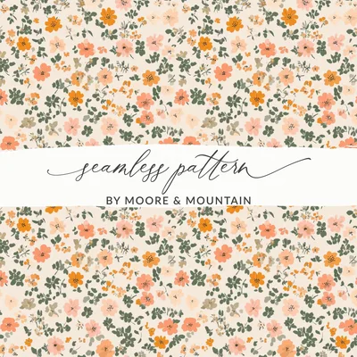 Sage Green Seamless Floral Pattern Ditsy Flower Background