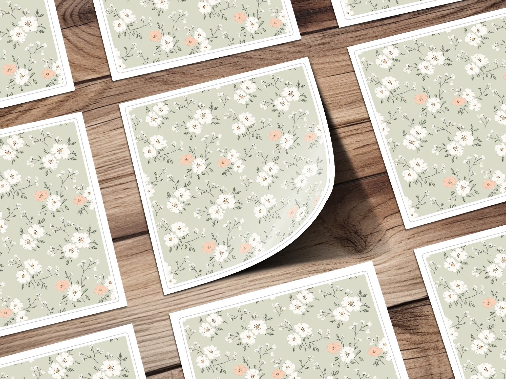 Sage Green Seamless Floral Pattern for Crafting Projects