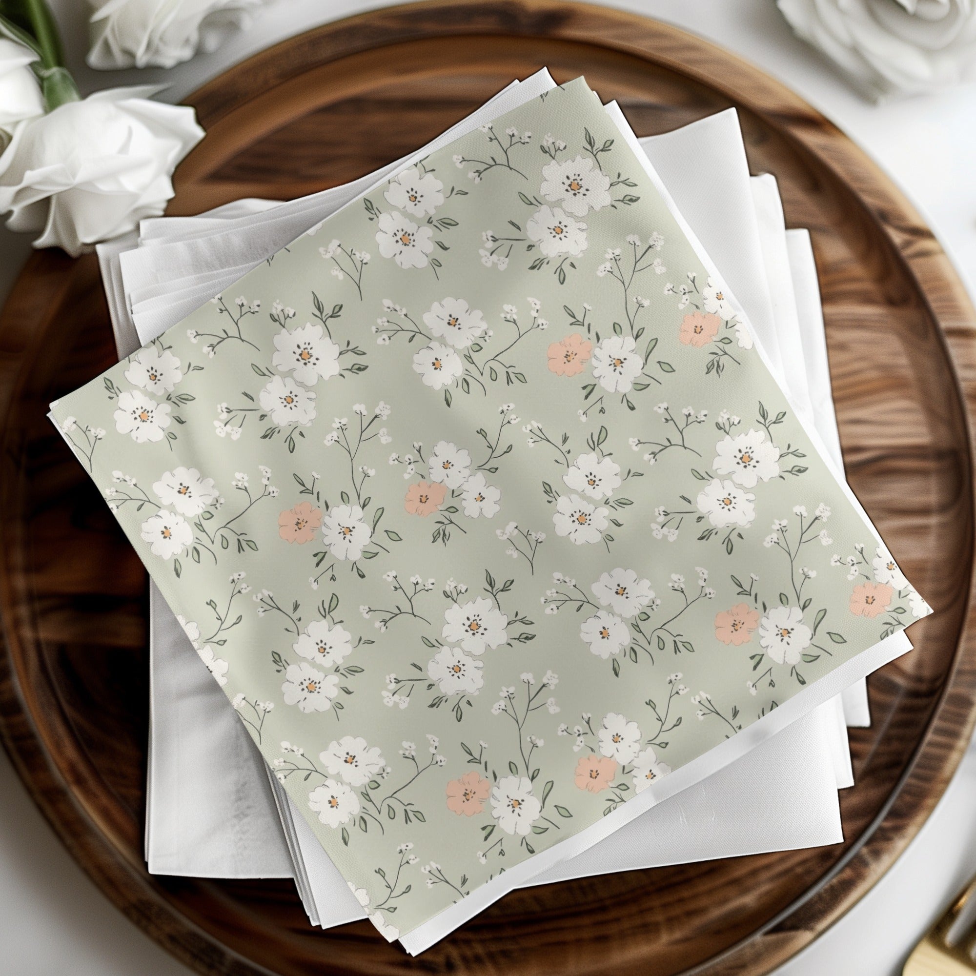 Sage Green Seamless Floral Pattern for Crafting Projects