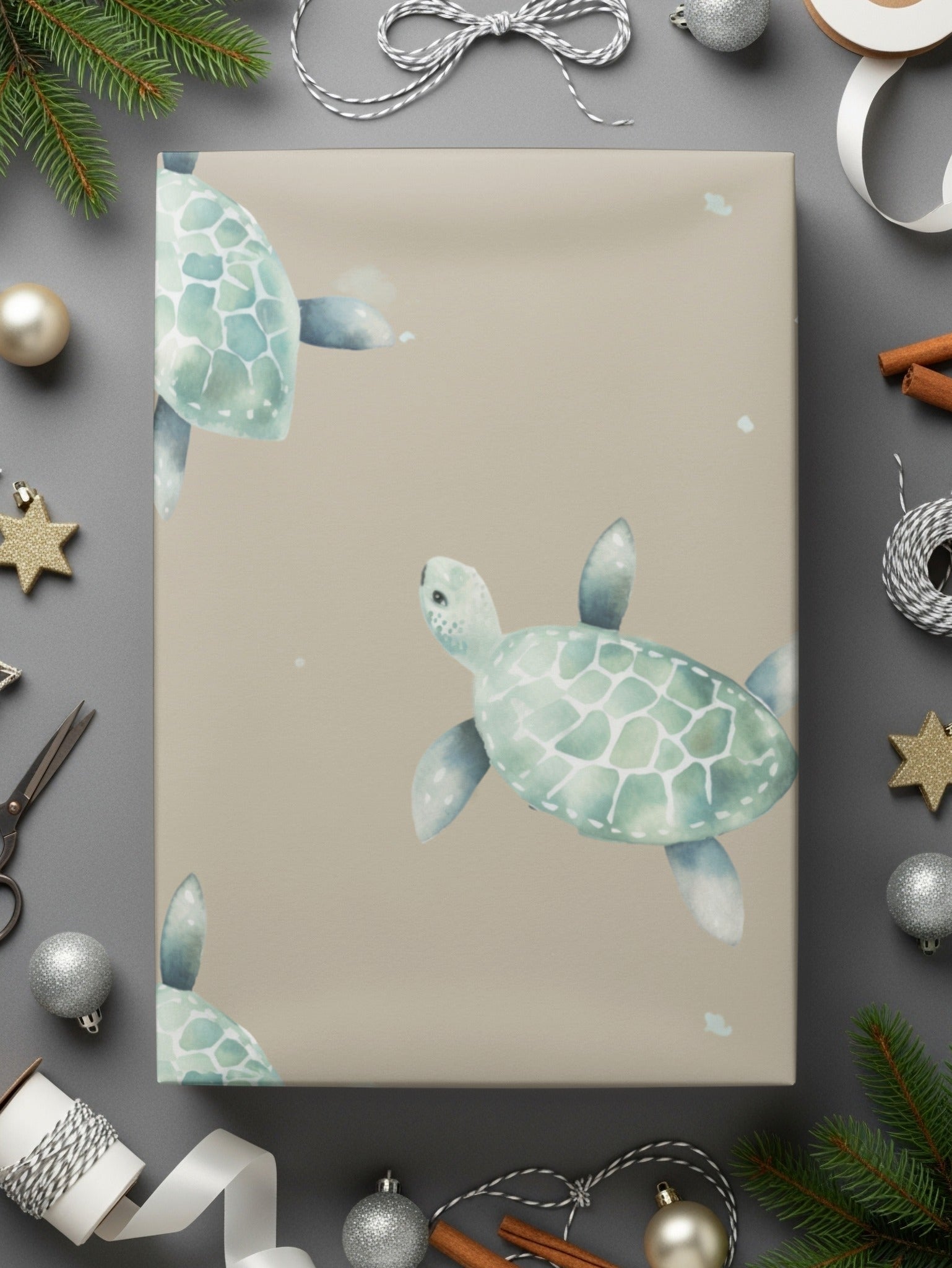 Sea Turtle Seamless Pattern Digital Paper, Ocean Animals Pattern, Nursery Decor, Marine Life Print, Reptile Pattern, Digital Download