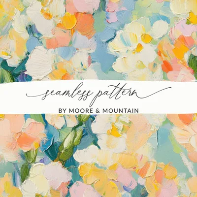 Seamless Acrylic Floral Impressionistic Fine Art Painting