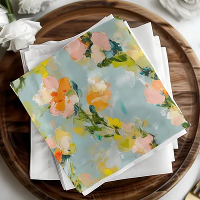 Seamless Acrylic Floral Impressionistic Painting Digital