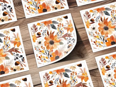 Seamless Autumn, Wildflower Field, Rust Colored, Surface Pattern Design, Fall Sublimation Design, For Commercial Use, Allover Pattern