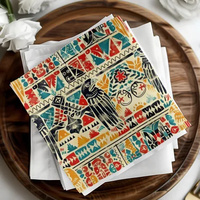Seamless Aztec Geometric Native American Jewel Tones Digital