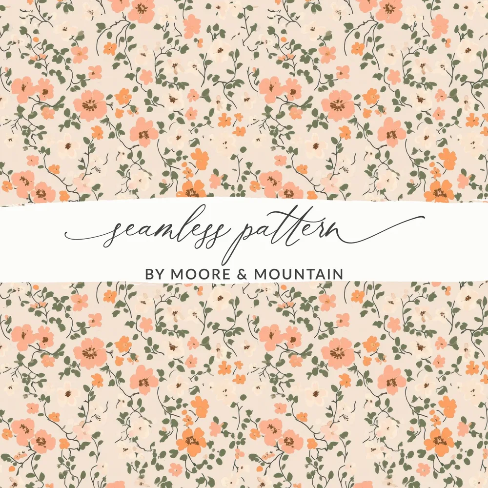 Seamless Blush Pink Flower Background Digital