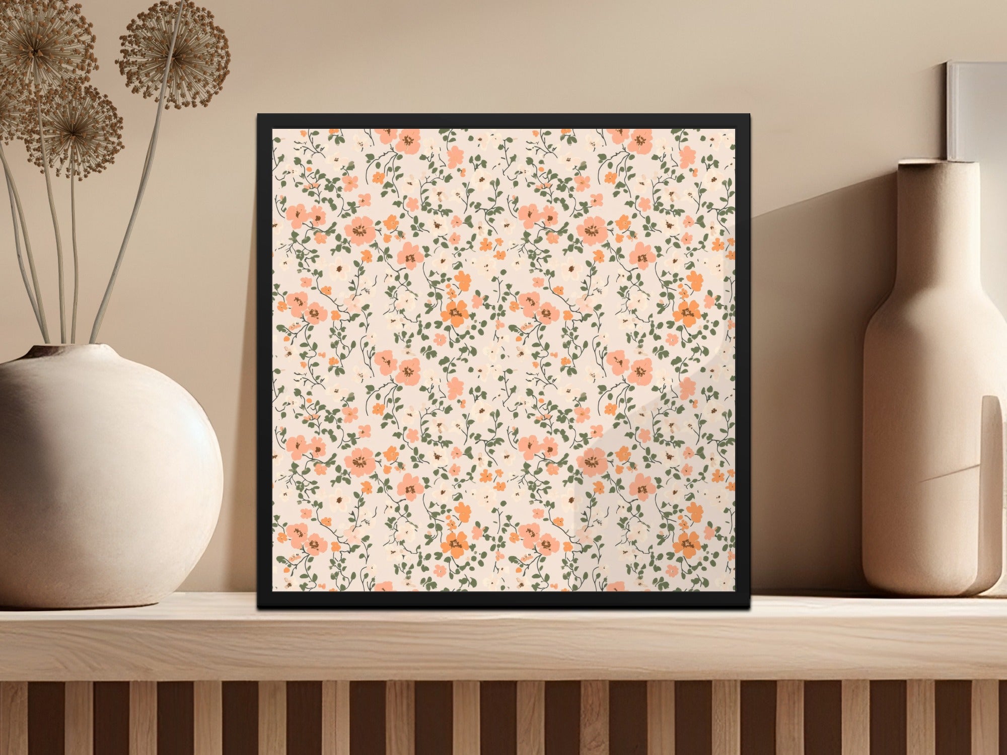 Seamless Blush Pink Flower Background Digital
