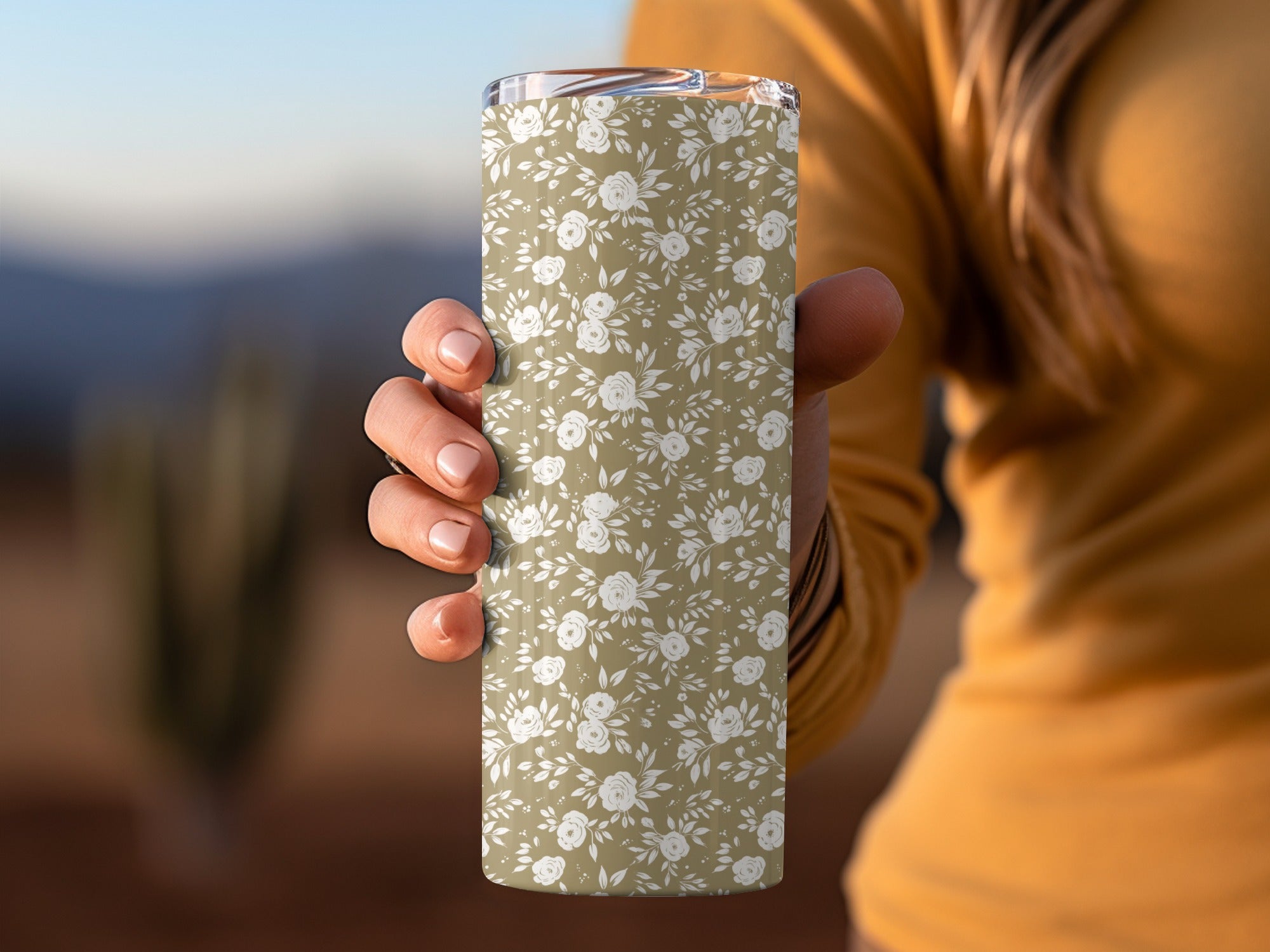 Seamless Boho Simple Sage Green Rose Pattern Background Digital
