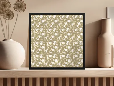 Seamless Boho Simple Sage Green Rose Pattern Background Digital