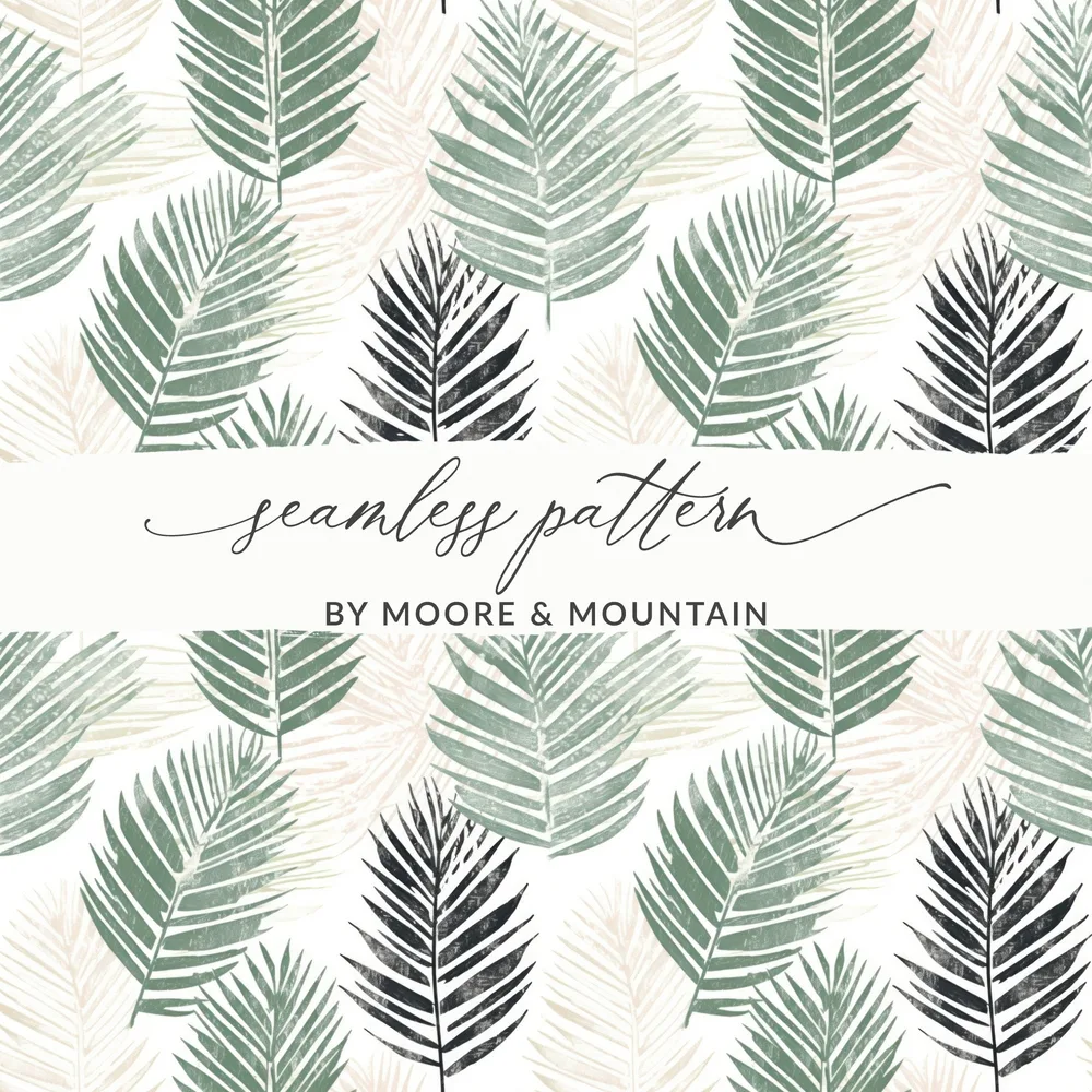 Seamless Botanical Pattern with Modern Leaf Surface Repeat