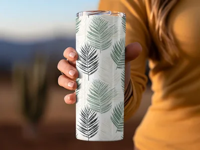 Seamless Botanical Pattern with Modern Leaf Surface Repeat