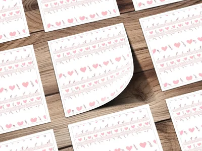 Seamless Coquette Heart and Floral Light Pink Pattern Digital