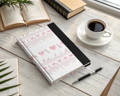 Seamless Coquette Heart and Floral Light Pink Pattern Digital